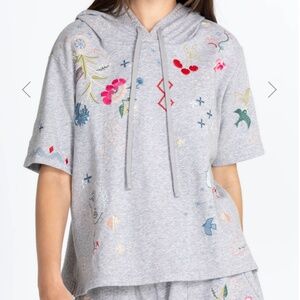 Johnny Was NWT Short Sleeve French Terry Hoodie!💙🌸